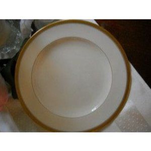 4 Morgan Belleek Plates John Wanamaker 7/G1 Wide Rim Gold Pin Line 8 1/4 Salad